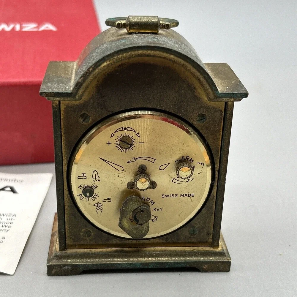 Swiss Made Swiza Sheffield Alarm Clock Vintage‎ NAME OF CLOCK TEMPUS FUGIT